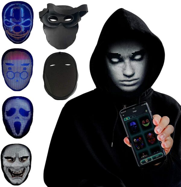 Halloween Face Masks Full Color LED Luminous Mask Face Changing Mask Party Bar Props - Image 8